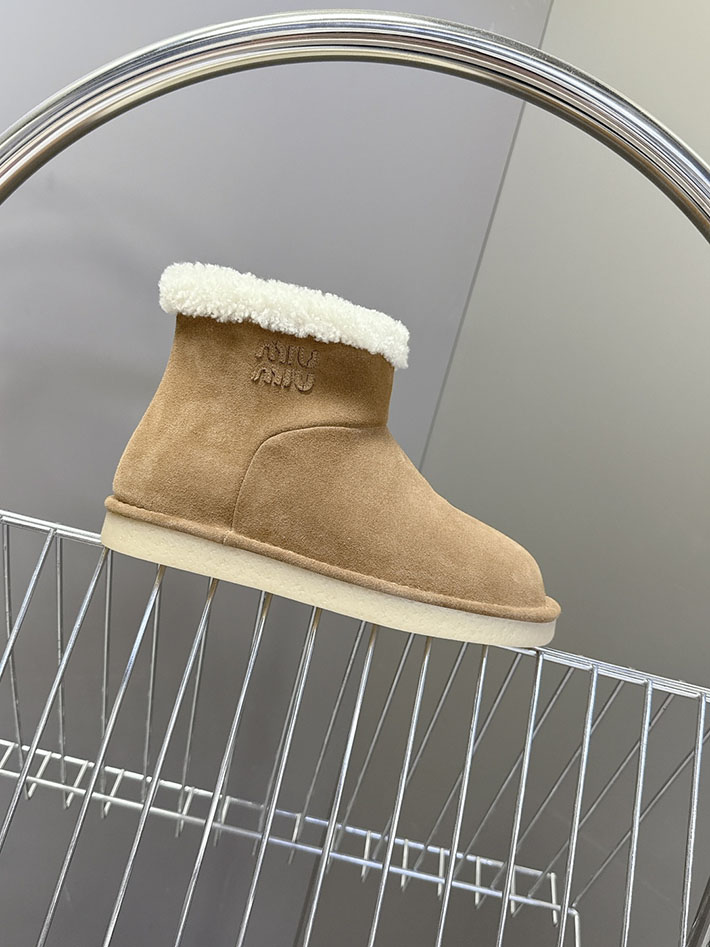 最高級MiuMiuスーパーコピー ミュウミュウ スエードxシアリング ミュール 5R514E 2627065 レディース スノーブーツ おしゃれ - 画像 (9)