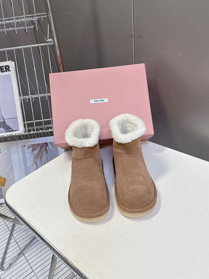 最高級MiuMiuスーパーコピー ミュウミュウ スエードxシアリング ミュール 5R514E 2627065 レディース スノーブーツ おしゃれ - 画像 (4)