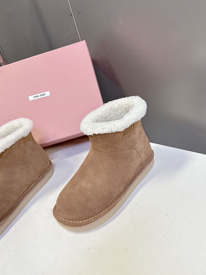 最高級MiuMiuスーパーコピー ミュウミュウ スエードxシアリング ミュール 5R514E 2627065 レディース スノーブーツ おしゃれ - 画像 (2)