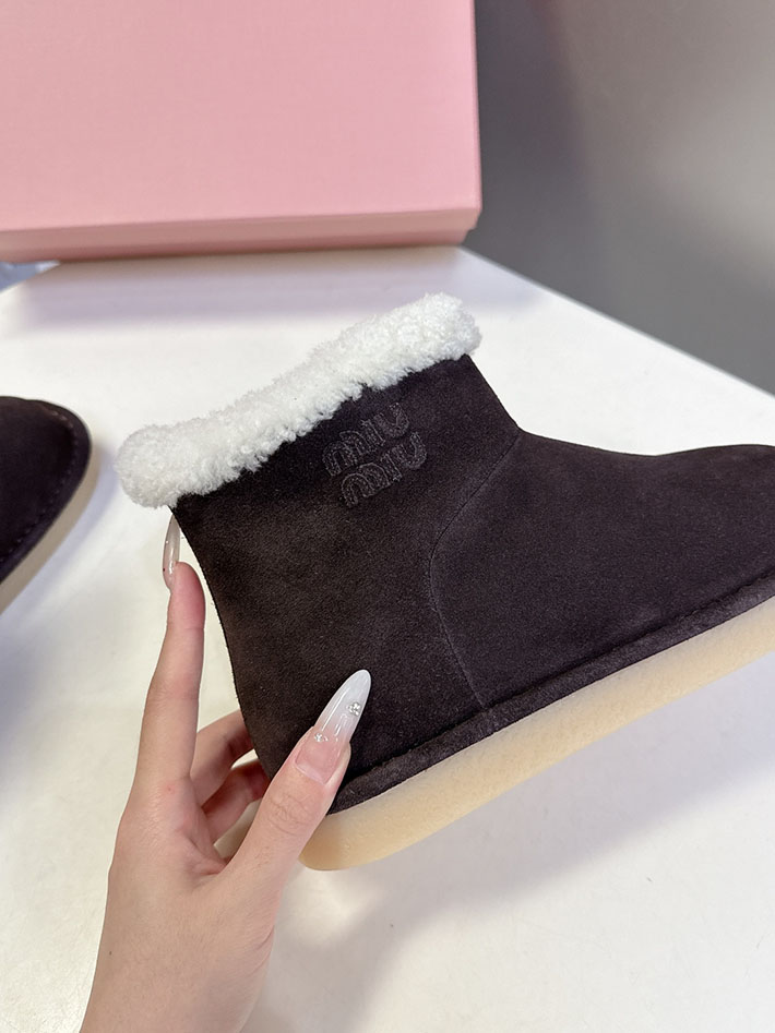 最高級MiuMiuスーパーコピー ミュウミュウ スエードxシアリング ミュール 5R514E 2627066 レディース スノーブーツ 人気 - 画像 (6)