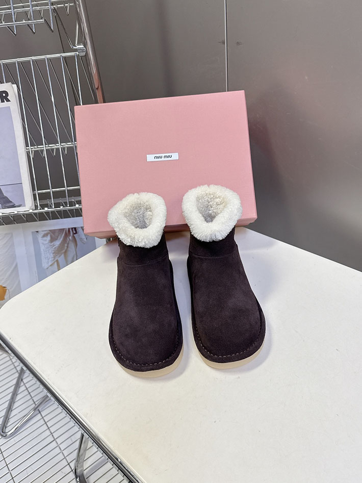 最高級MiuMiuスーパーコピー ミュウミュウ スエードxシアリング ミュール 5R514E 2627066 レディース スノーブーツ 人気 - 画像 (4)