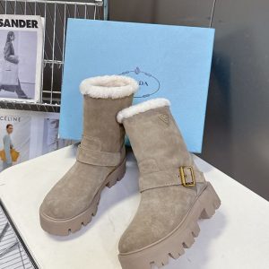 プラダ ブーツ ベージュ