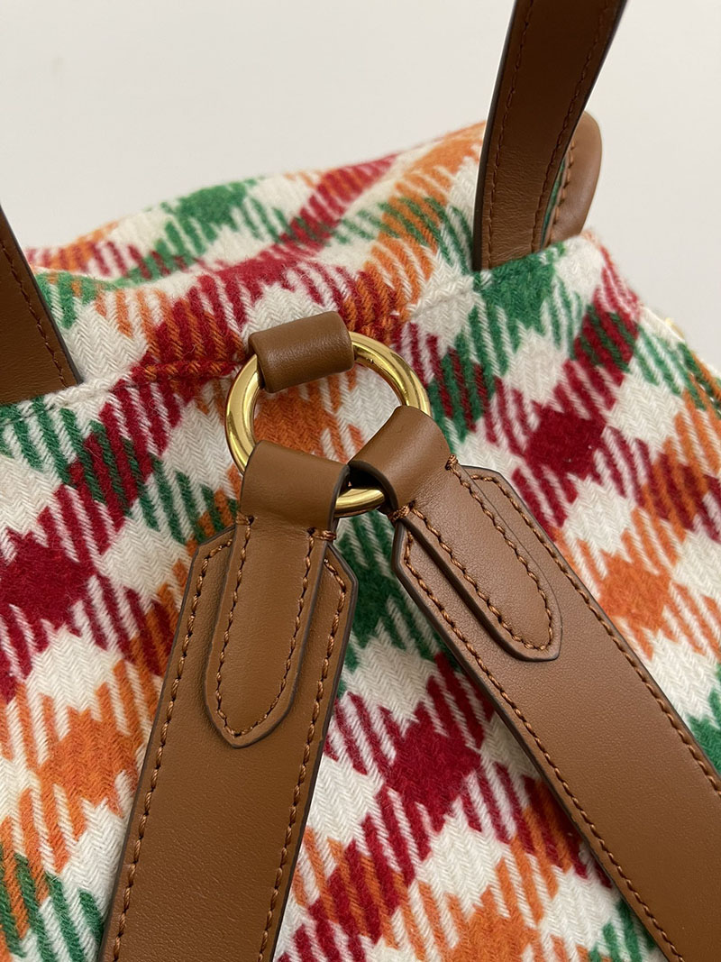 最高級MiuMiuスーパーコピー ミュウミュウ プレイドxレザー バックパック 5BZ042_2IFK_F0Q6N_V_OOM ミュウミュウ リュック - 画像 (6)