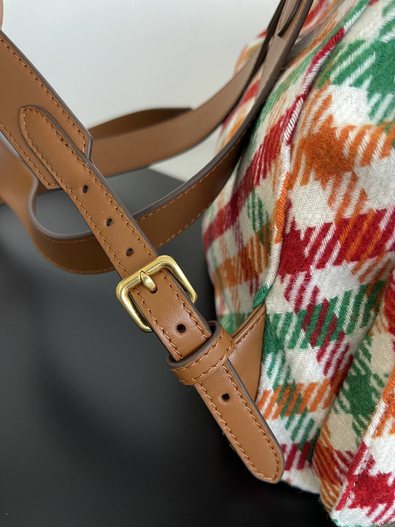 最高級MiuMiuスーパーコピー ミュウミュウ プレイドxレザー バックパック 5BZ042_2IFK_F0Q6N_V_OOM ミュウミュウ リュック - 画像 (5)