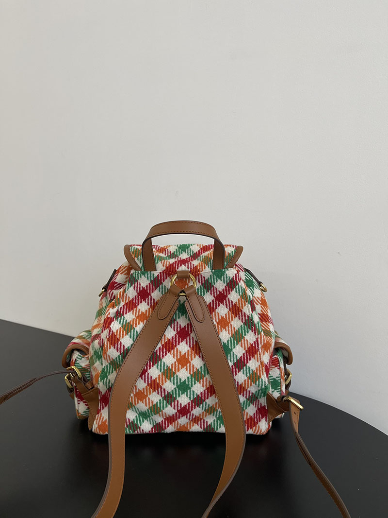 最高級MiuMiuスーパーコピー ミュウミュウ プレイドxレザー バックパック 5BZ042_2IFK_F0Q6N_V_OOM ミュウミュウ リュック - 画像 (2)