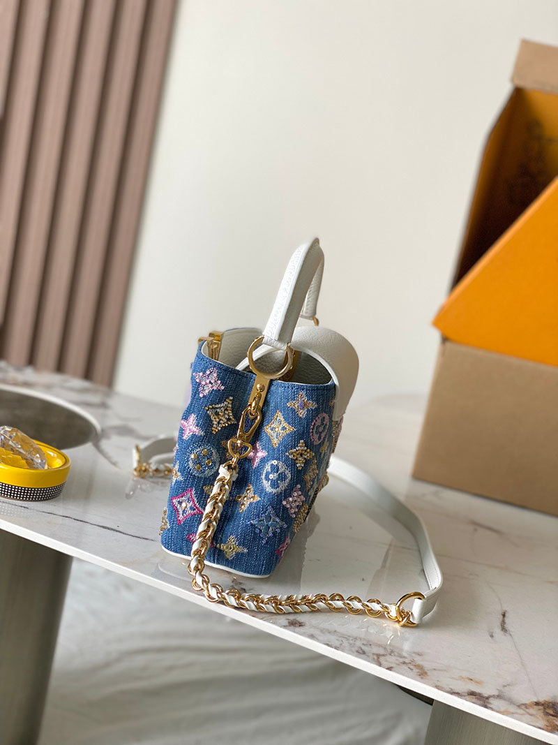 ルイヴィトン バッグ 新作 Louis Vuitton カプシーヌ・ミニ デニム・ブルー M12947 ヴィトン デニム バッグ 新作 - 画像 (9)