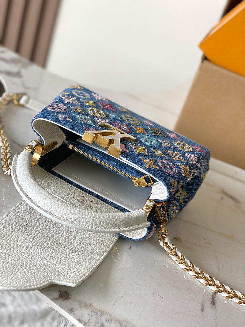 ルイヴィトン バッグ 新作 Louis Vuitton カプシーヌ・ミニ デニム・ブルー M12947 ヴィトン デニム バッグ 新作 - 画像 (3)