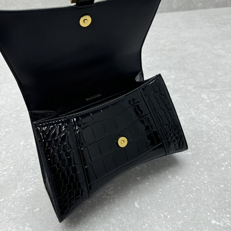 バレンシアガ バッグ 人気 レディース BALENCIAGA Hourglass ハンドバッグ スモール 5935461LRGM1000 ブラック - 画像 (4)