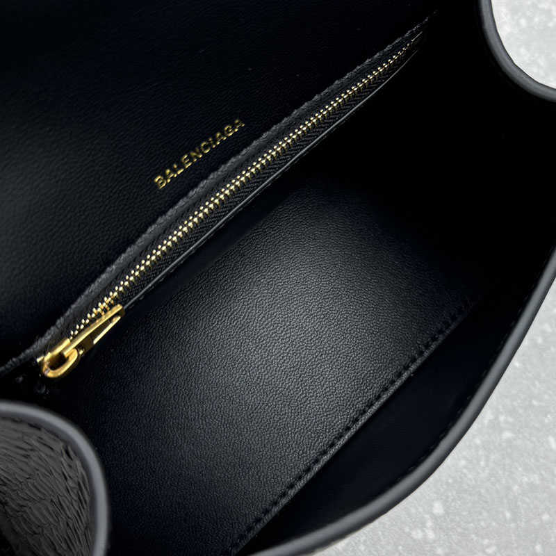 バレンシアガ バッグ 人気 レディース BALENCIAGA Hourglass ハンドバッグ スモール 5935461LRGM1000 ブラック - 画像 (3)