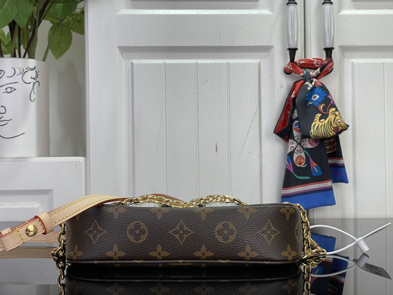 最高級ルイヴィトンスーパーコピー Louis Vuitton ウォレット オン チェーン・アイビー ブラウン M15148 ヴィトン チェーンウォレット - 画像 (7)