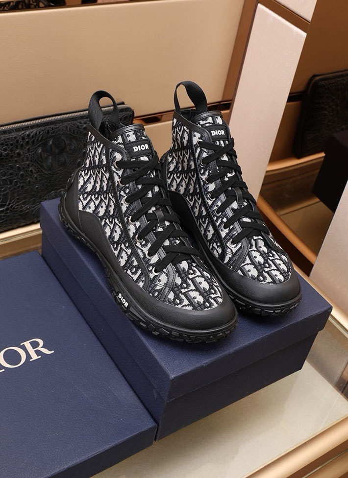 メンズ 最高級ディオールスーパーコピー Dior B28オブリークハイカットスニーカー 2628045 カジュアルブーツ メンズ 人気 - 画像 (5)