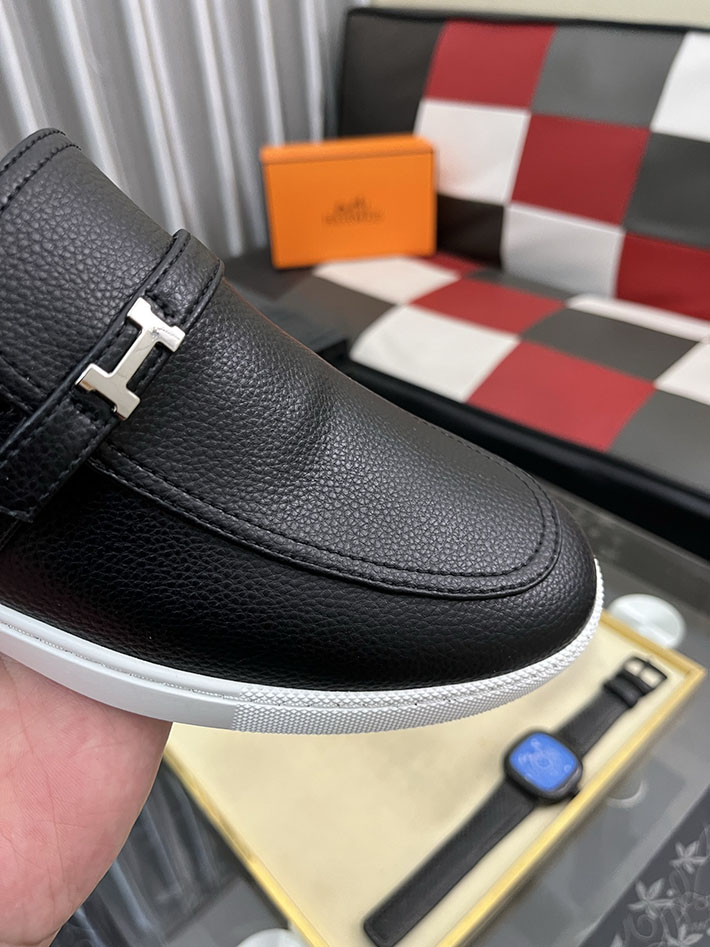 メンズ 最高級エルメススーパーコピー HERMES モカシン ライク ローファー 靴 黒 H252926ZA01395 エルメス モカシン メンズ - 画像 (9)