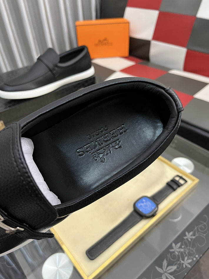 メンズ 最高級エルメススーパーコピー HERMES モカシン ライク ローファー 靴 黒 H252926ZA01395 エルメス モカシン メンズ - 画像 (7)