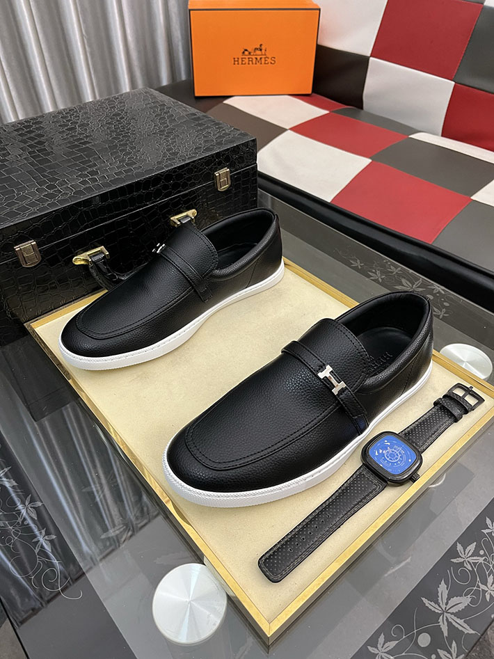 メンズ 最高級エルメススーパーコピー HERMES モカシン ライク ローファー 靴 黒 H252926ZA01395 エルメス モカシン メンズ - 画像 (4)
