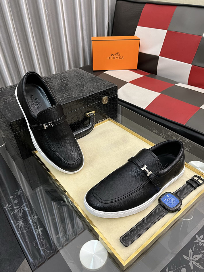 メンズ 最高級エルメススーパーコピー HERMES モカシン ライク ローファー 靴 黒 H252926ZA01395 エルメス モカシン メンズ - 画像 (3)