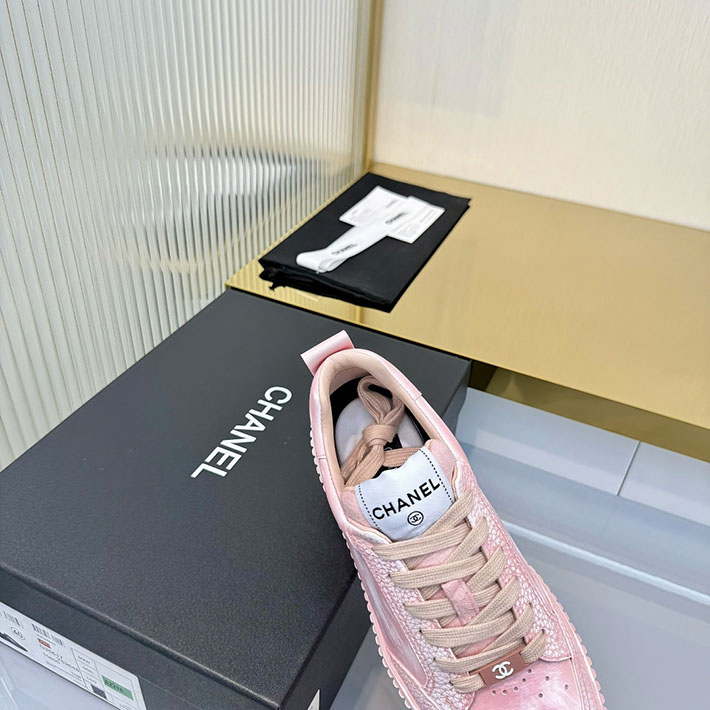 レディース 最高級シャネルスーパーコピー CHANEL スニーカー レースアップ ローカット ココマーク レザー 2628157 おしゃれな 人 スニーカー レディース - 画像 (4)