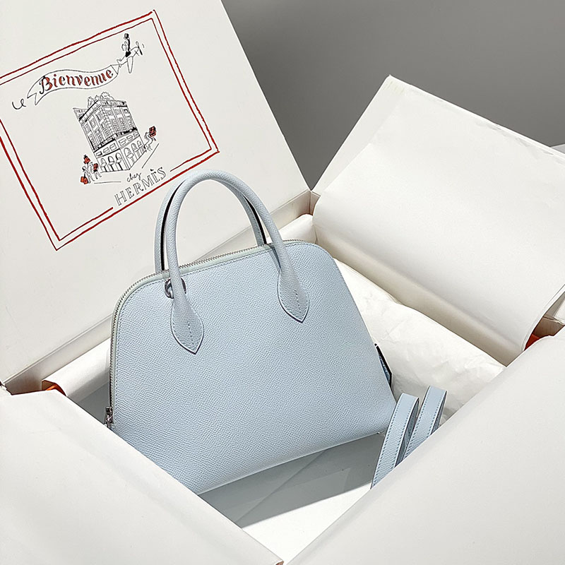 エルメス ボリード バッグ HERMES ボリード1923 25 ブルーペール ヴォーエプソン シルバー金具 2627402 ボリード25 定価 - 画像 (9)