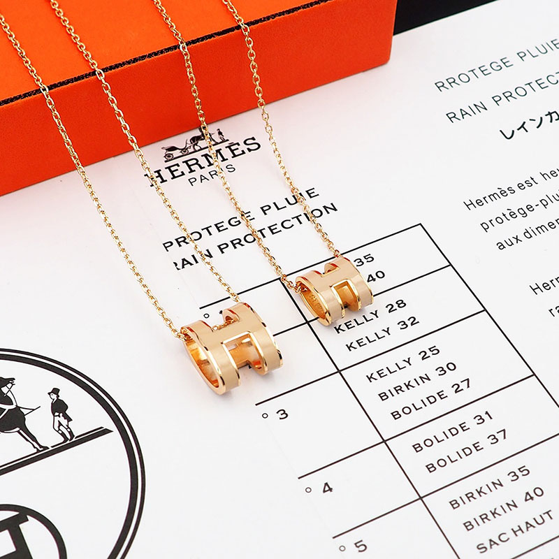 エルメス HERMES ミニ ポップアッシュ ポップH ネックレス チャイ シャンパンゴールド金具 2627452 ミニポップ H ネックレス - 画像 (10)