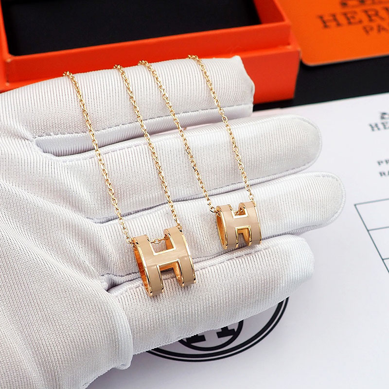 エルメス HERMES ミニ ポップアッシュ ポップH ネックレス チャイ シャンパンゴールド金具 2627452 ミニポップ H ネックレス - 画像 (9)