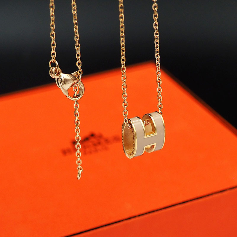 エルメス HERMES ミニ ポップアッシュ ポップH ネックレス チャイ シャンパンゴールド金具 2627452 ミニポップ H ネックレス - 画像 (3)