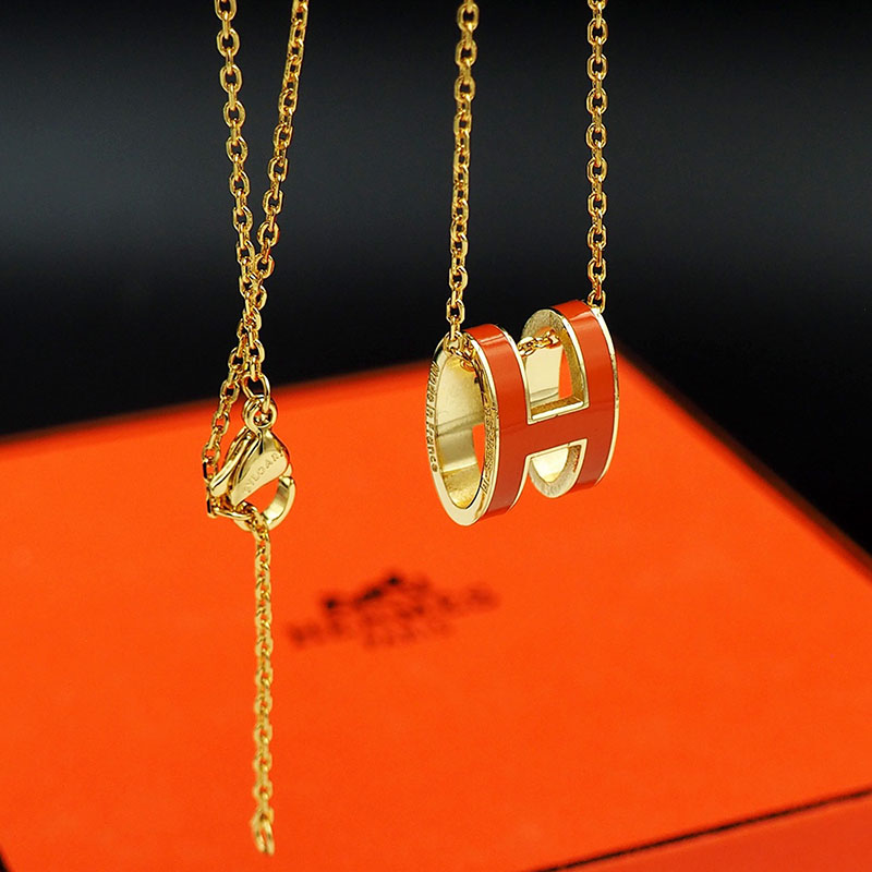 エルメス HERMES ミニ ポップアッシュ ポップH ネックレス オレンジ ゴールド金具 2627453 HERMES ポップH ミニ - 画像 (11)