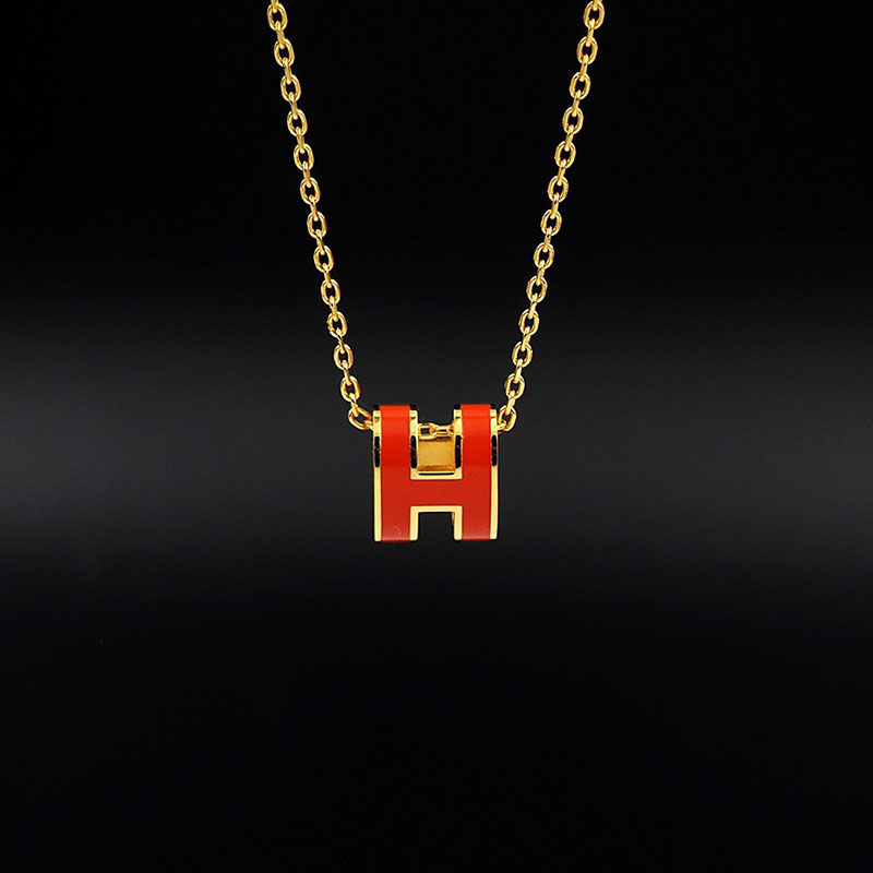 エルメス HERMES ミニ ポップアッシュ ポップH ネックレス オレンジ ゴールド金具 2627453 HERMES ポップH ミニ - 画像 (8)