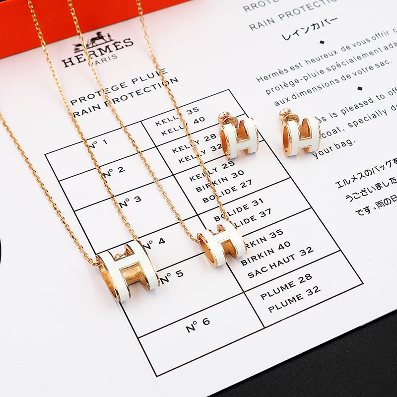 エルメス HERMES ミニ ポップアッシュ ポップH ネックレス ホワイト シャンパンゴールド金具 2627455 ミニポップ h 人気色 - 画像 (10)