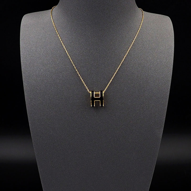 エルメス HERMES ミニ ポップアッシュ ポップH ネックレス ブラック ゴールド金具 2627456 ポップアッシュ ネックレス 定価 - 画像 (11)