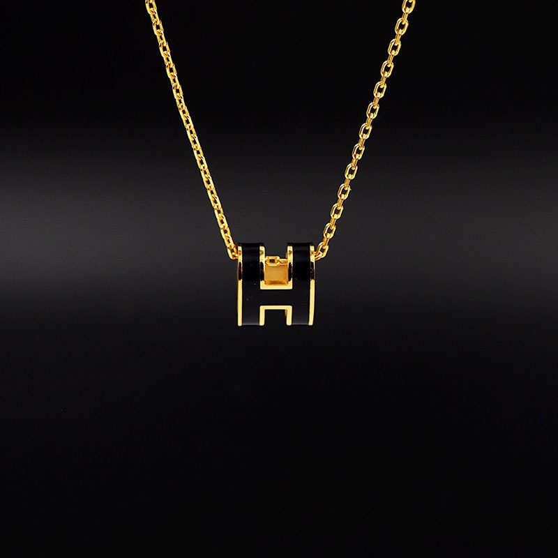 エルメス HERMES ミニ ポップアッシュ ポップH ネックレス ブラック ゴールド金具 2627456 ポップアッシュ ネックレス 定価 - 画像 (7)