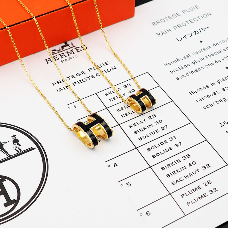 エルメス HERMES ミニ ポップアッシュ ポップH ネックレス ブラック ゴールド金具 2627456 ポップアッシュ ネックレス 定価 - 画像 (6)