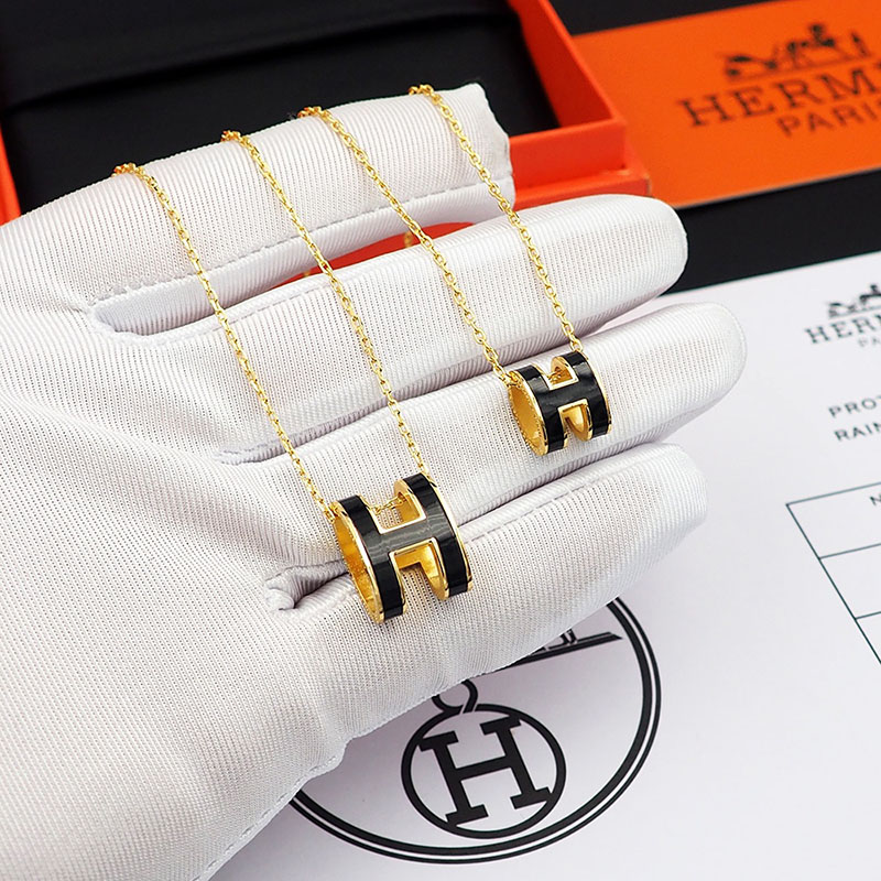 エルメス HERMES ミニ ポップアッシュ ポップH ネックレス ブラック ゴールド金具 2627456 ポップアッシュ ネックレス 定価 - 画像 (5)