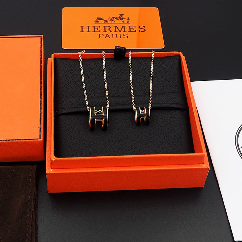 エルメス HERMES ミニ ポップアッシュ ポップH ネックレス ブラック シャンパンゴールド金具 2627457 エルメス ポップH ミニ 定価 - 画像 (7)