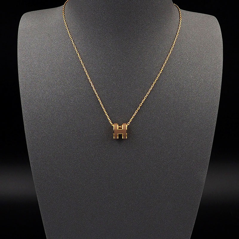 エルメス HERMES ミニ ポップアッシュ ポップH ネックレス エトゥープ ゴールド金具 2627458 エルメス ネックレス ポップH 公式 - 画像 (8)