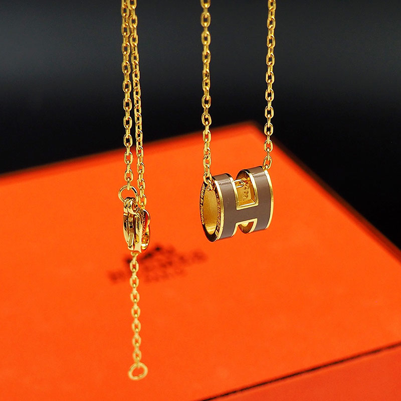 エルメス HERMES ミニ ポップアッシュ ポップH ネックレス エトゥープ ゴールド金具 2627458 エルメス ネックレス ポップH 公式 - 画像 (5)