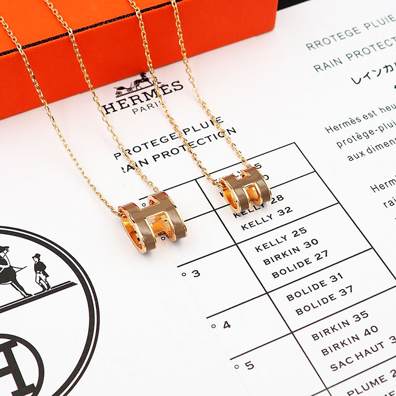 エルメス HERMES ミニ ポップアッシュ ポップH ネックレス エトゥープ シャンパンゴールド金具 2627459 エルメス ポップ H ネックレス ミニ - 画像 (11)