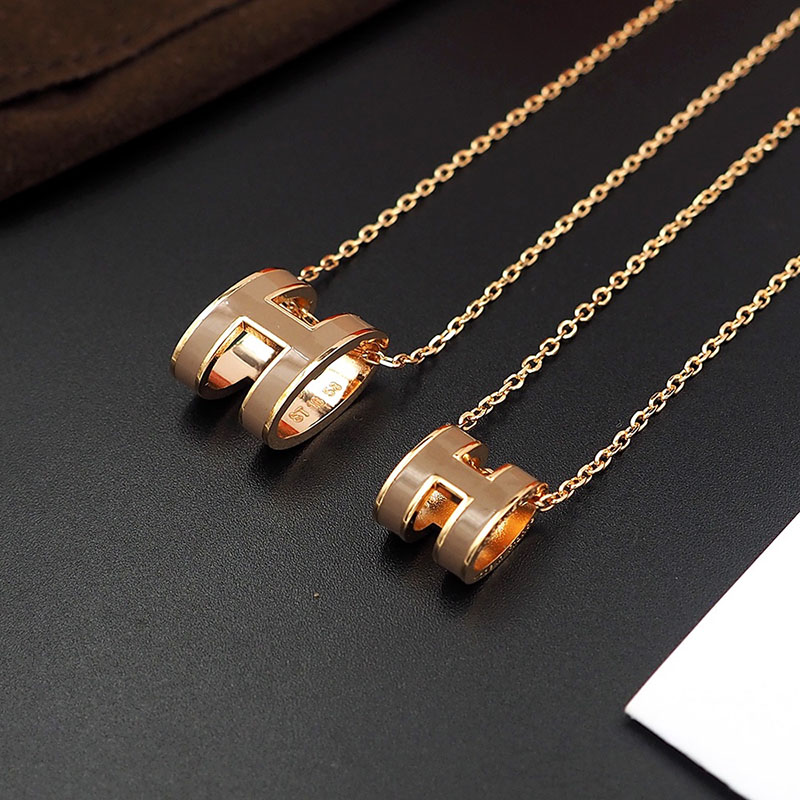 エルメス HERMES ミニ ポップアッシュ ポップH ネックレス エトゥープ シャンパンゴールド金具 2627459 エルメス ポップ H ネックレス ミニ - 画像 (10)