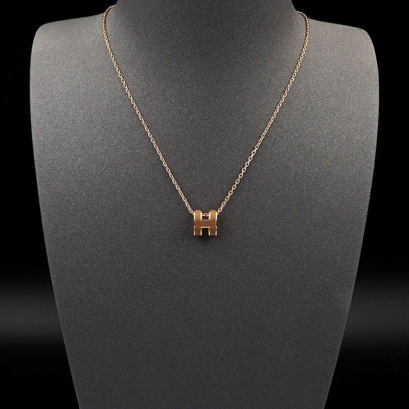 エルメス HERMES ミニ ポップアッシュ ポップH ネックレス エトゥープ シャンパンゴールド金具 2627459 エルメス ポップ H ネックレス ミニ - 画像 (9)