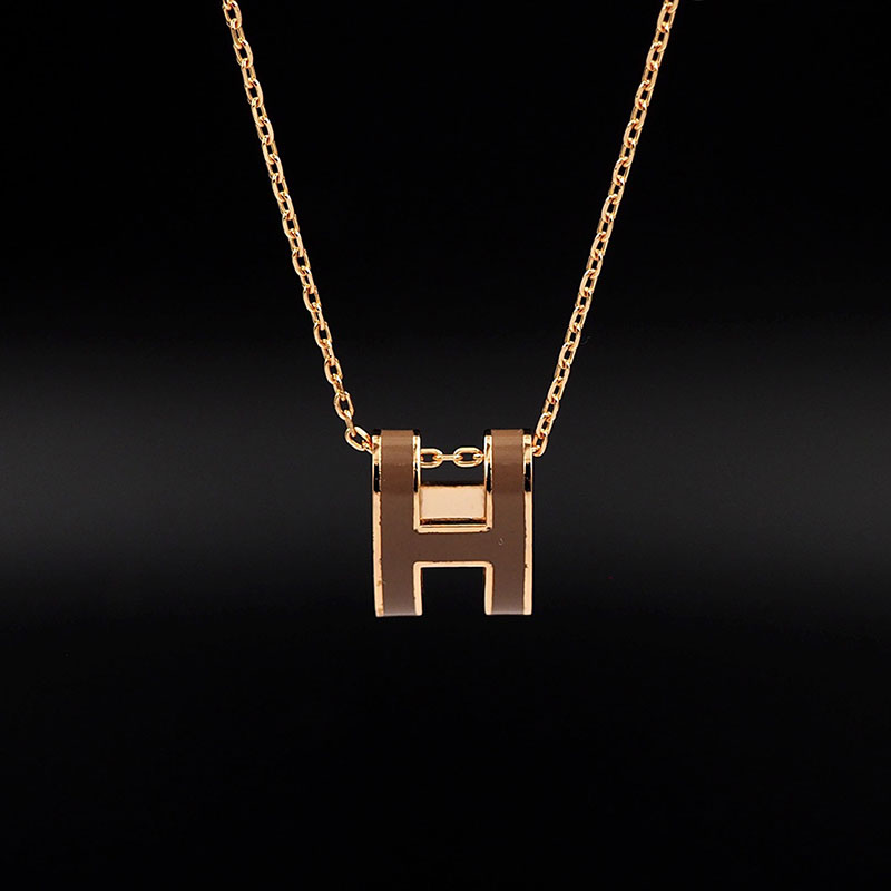 エルメス HERMES ミニ ポップアッシュ ポップH ネックレス エトゥープ シャンパンゴールド金具 2627459 エルメス ポップ H ネックレス ミニ - 画像 (4)