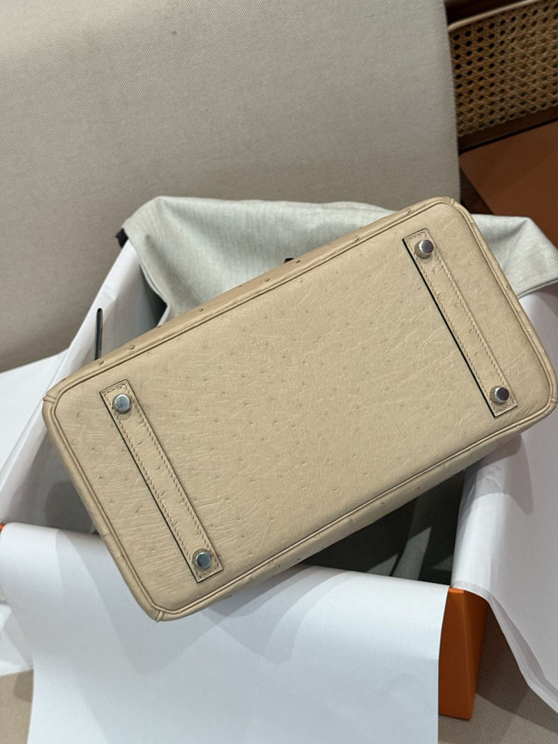 エルメス バーキン25 定価 HERMES バーキン25 チャイ オーストリッチ シルバー金具 2627489 エルメス専門店 おすすめ - 画像 (4)