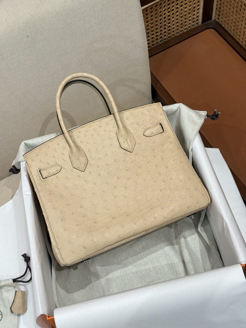 エルメス バーキン25 定価 HERMES バーキン25 チャイ オーストリッチ シルバー金具 2627489 エルメス専門店 おすすめ - 画像 (11)