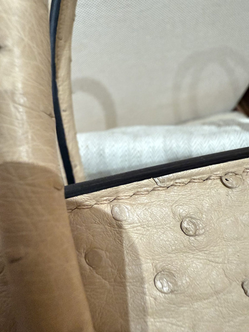 エルメス バーキン25 定価 HERMES バーキン25 チャイ オーストリッチ シルバー金具 2627489 エルメス専門店 おすすめ - 画像 (8)