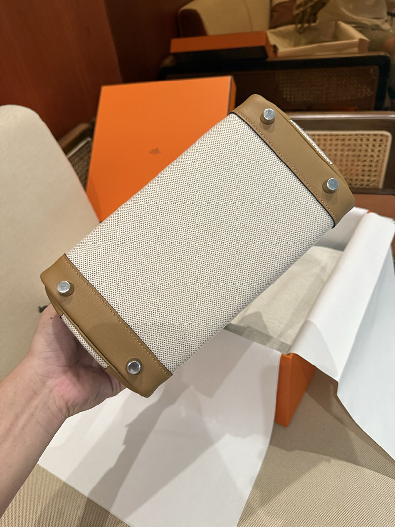 エルメス バーキン 人気 HERMES バーキン25 キャンバス グリアスファルト スイフト/トワル シルバー金具 2627502 エルメス専門店 おすすめ - 画像 (8)