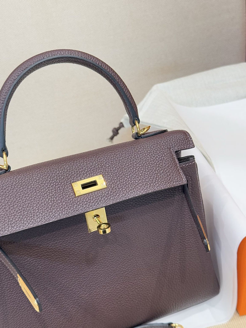 女性 バッグ 人気 40代 ハイブランド HERMES ケリー25 内縫い ルージュセリエ ヴォーエプソン ゴールド金具 2627526 エルメス専門店 - 画像 (9)