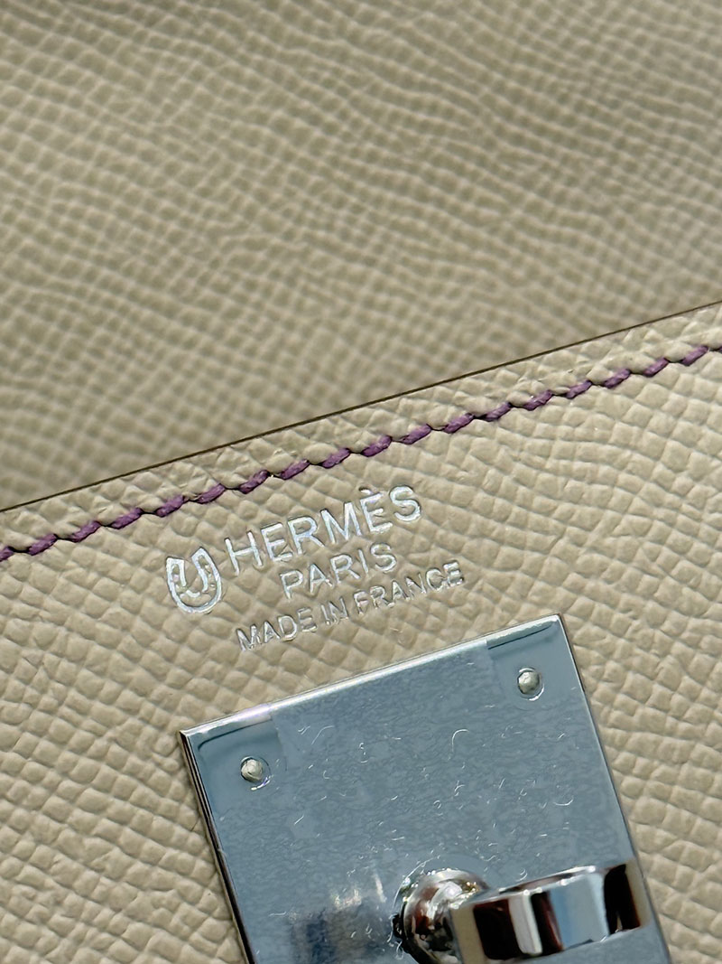 今 流行り の バック レディース ブランド HERMES ケリー25 内縫い トゥルティールグレー/アネモネ ヴォーエプソン シルバー金具 2627527 - 画像 (15)