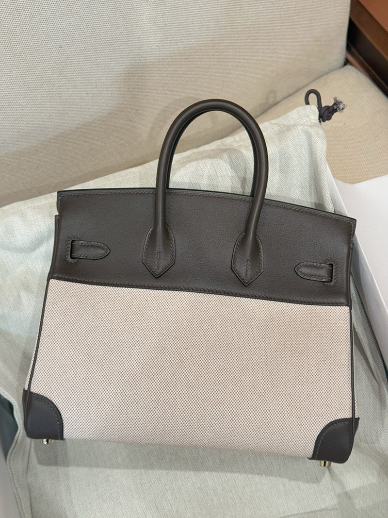 女性 バッグ 人気 50代 HERMES バーキン25 キャンバス エコルス スイフト/トワル ゴールド金具 2627528 エルメス専門店 おすすめ - 画像 (4)