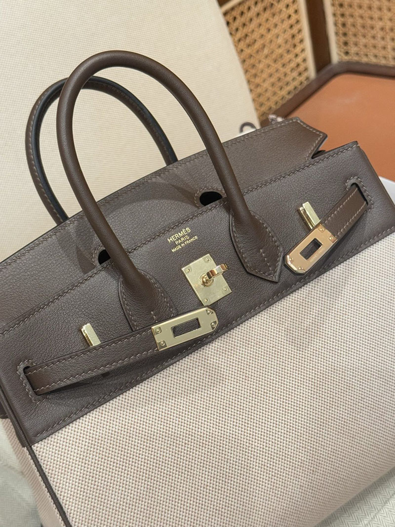 女性 バッグ 人気 50代 HERMES バーキン25 キャンバス エコルス スイフト/トワル ゴールド金具 2627528 エルメス専門店 おすすめ - 画像 (2)