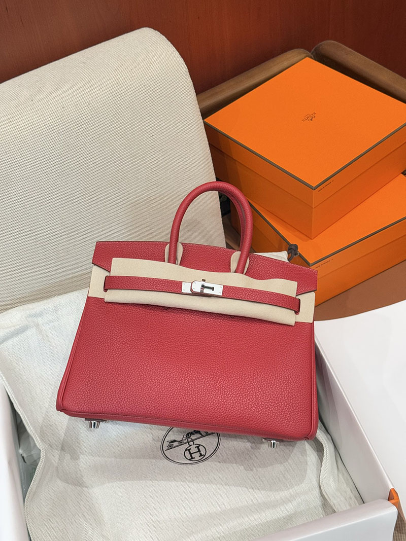 女性 バッグ 人気 20代 HERMES バーキン25 ルージュカザック トゴ シルバー金具 2627530 エルメス専門店 おすすめ - 画像 (7)