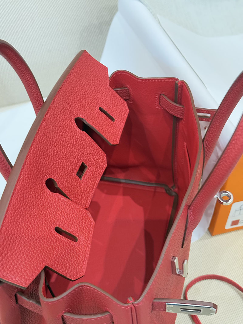 女性 バッグ 人気 20代 HERMES バーキン25 ルージュカザック トゴ シルバー金具 2627530 エルメス専門店 おすすめ - 画像 (6)