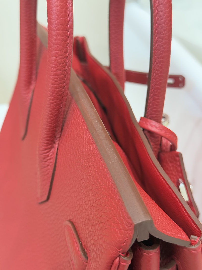 女性 バッグ 人気 20代 HERMES バーキン25 ルージュカザック トゴ シルバー金具 2627530 エルメス専門店 おすすめ - 画像 (5)