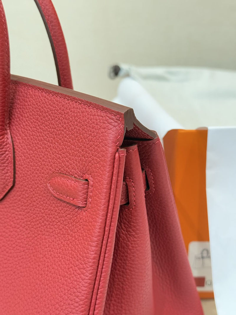 女性 バッグ 人気 20代 HERMES バーキン25 ルージュカザック トゴ シルバー金具 2627530 エルメス専門店 おすすめ - 画像 (2)